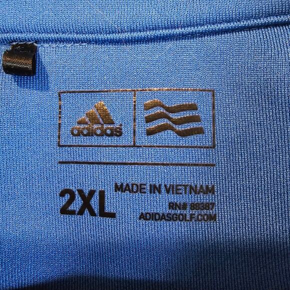 Adidas Golf Full Zip Jacket Men 2XL Blue Mock Neck Athleisure Sports Outdoors - Picture 8 of 11